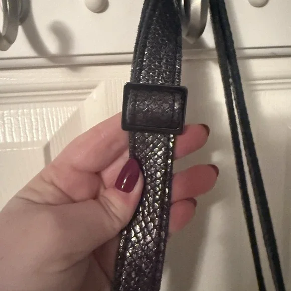 Hammitt Los Angeles Daniel Large Black Leather Crossbody Bag Purse Metallic - Picture 16 of 16